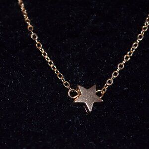 Necklace Star Bead Pendant 3/8' Gold tone Cable Chain Link Length~8' +Extension